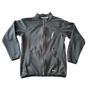 Nike Fit Dry Fleece Lined Full Zip Jacket Black Small Activewear Pockets Clean